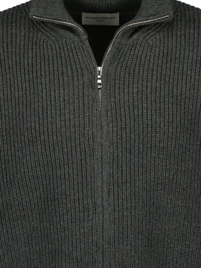 Officine Generale Finley Cardigan In Green