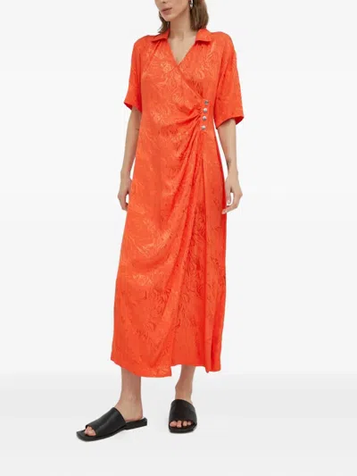 Day Birger Et Mikkelsen Wrap Maxi Dress In Orange