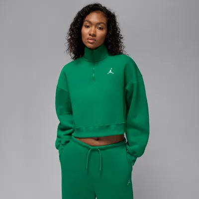 Jordan Women's  Brooklyn Fleece 1/4-zip Top In Green