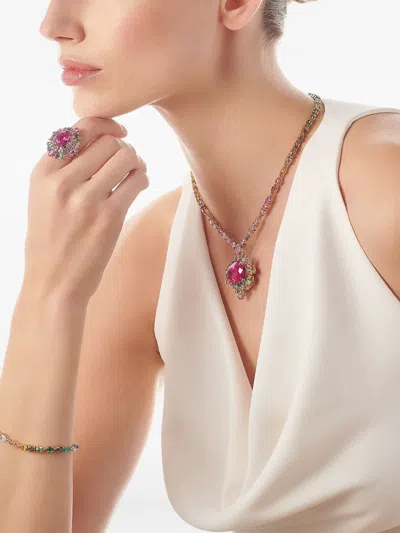 Anabela Chan 18k Yellow Gold Vermeil Peacock Mirage Sapphire Ring In Multi