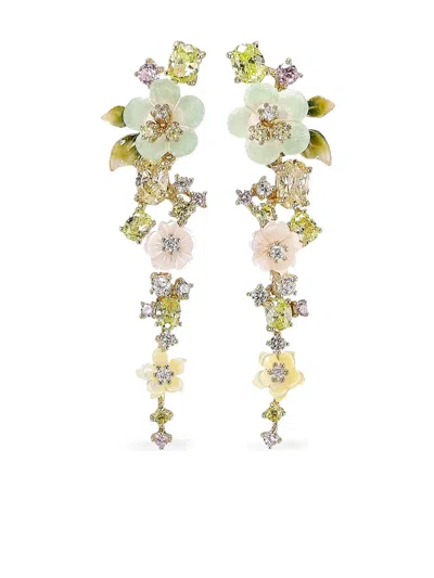 Anabela Chan 18k Gold Vermeil Primrose Vine Multi-gem Earrings In Multi