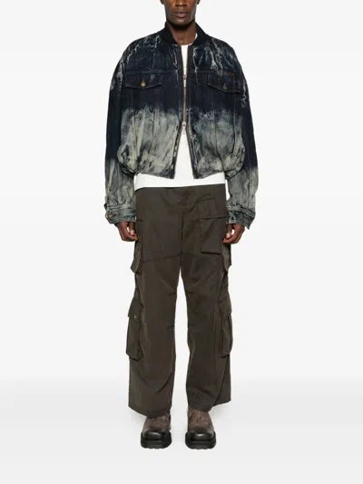 Feng Chen Wang Tie-dye Denim Jacket In Blue