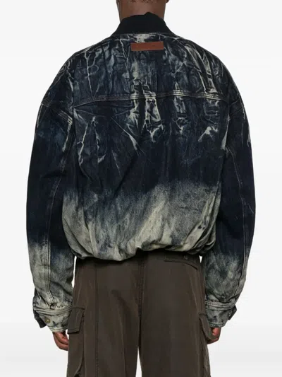 Feng Chen Wang Tie-dye Denim Jacket In Blue