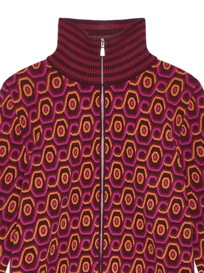Maliparmi Geometric-pattern Zip-up Cardigan In Multi