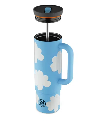 FLORAL HANDLE STRAW CUP (800ML)