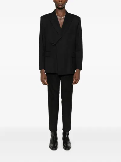 Medeea Tailored Cotton Trousers In Black