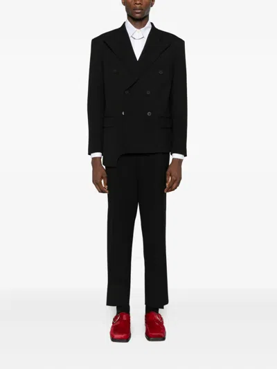 Medeea Asymmetric Double-breasted Blazer In Black