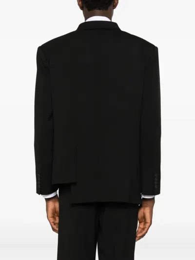 Medeea Asymmetric Double-breasted Blazer In Black