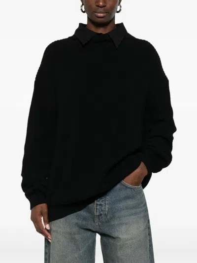 Medeea Collared Sweater In Black
