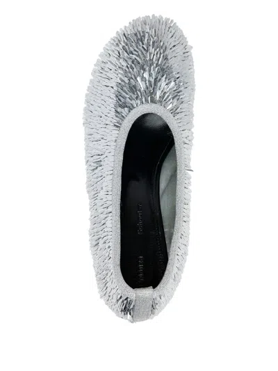 Proenza Schouler Tee Sequined Mesh Pumps In Silver