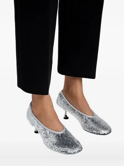 Proenza Schouler Tee Sequined Mesh Pumps In Silver