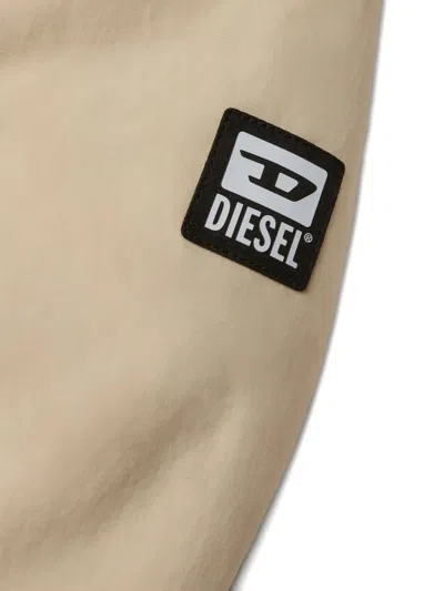 Diesel Faux-fur Hooded Padded Jacket In Neutral