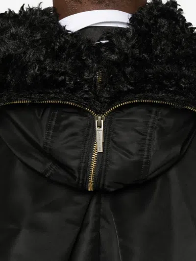 Feng Chen Wang Hooded Zip Coat In Black
