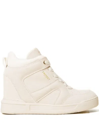 Twinset Suede Sneakers In Neutral