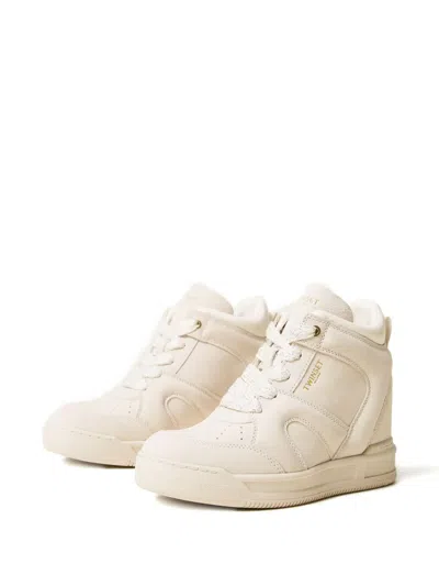 Twinset Suede Sneakers In Neutral