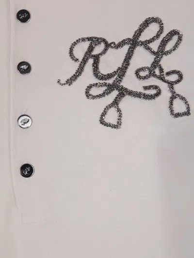 Ralph Lauren Logo-embroidered Polo Top In Neutral