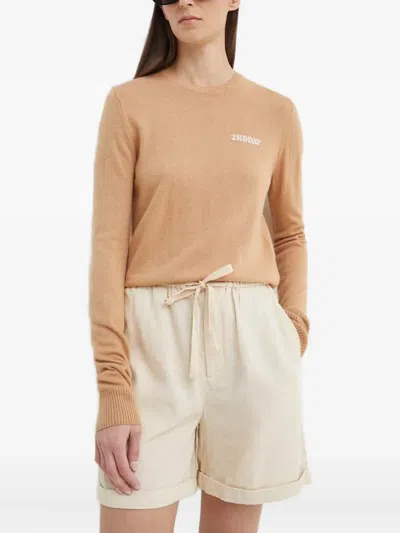 Day Birger Et Mikkelsen Logo-knit Sweater In Brown