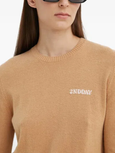 Day Birger Et Mikkelsen Logo-knit Sweater In Brown