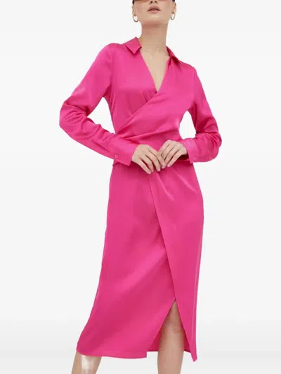 Day Birger Et Mikkelsen Wrap Long-sleeve Midi Dress In Pink