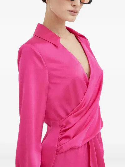 Day Birger Et Mikkelsen Wrap Long-sleeve Midi Dress In Pink
