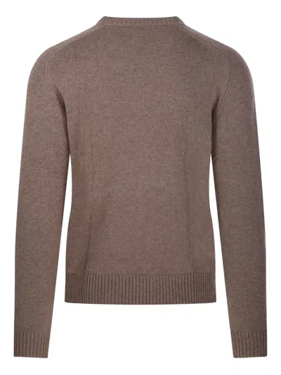 Cashmere Company Crew-neck Sweater In Brown