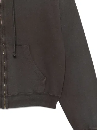 Auralee Zip-up Cotton Hoodie In Brown