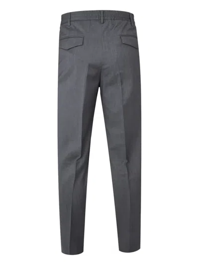 Lardini Tailored Wool Trousers With Pockets And Loops In Gray