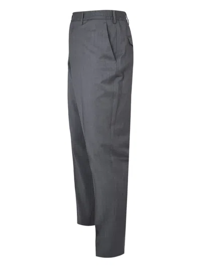 Lardini Tailored Wool Trousers With Pockets And Loops In Gray