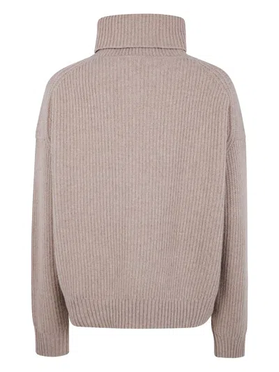 Filippa K 'ribbed' Wool Half Zip Sweater In Neutral