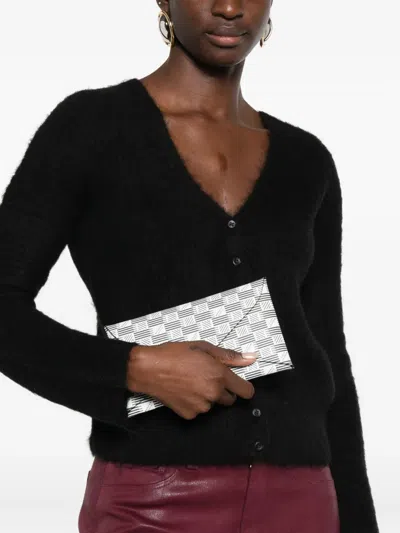 Moreau Geometric-pattern Clutch Bag In Gray