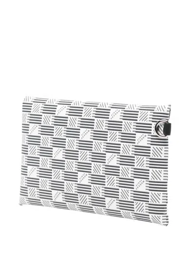 Moreau Geometric-pattern Clutch Bag In Gray