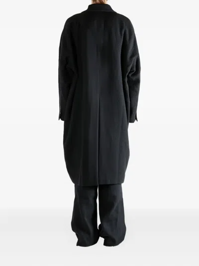 Ziggy Chen Wool Blend Double-breasted Coat In Black