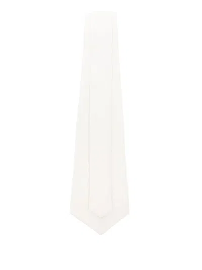 Medeea Pierced Wool Tie In White