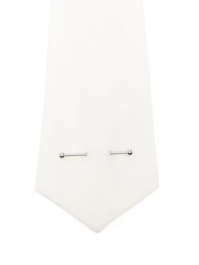 Medeea Pierced Wool Tie In White