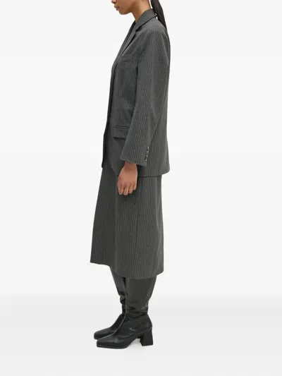 Day Birger Et Mikkelsen Pinstripe Button Blazer In Gray