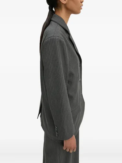 Day Birger Et Mikkelsen Pinstripe Button Blazer In Gray