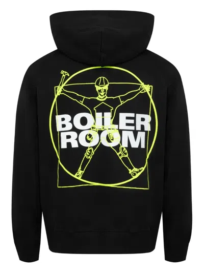 Pleasures Workman Graphic-print Hoodie In Black