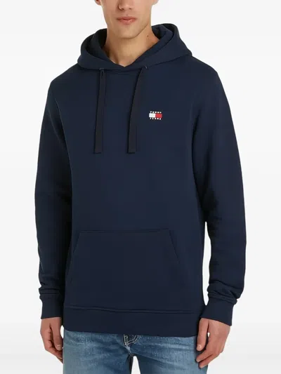 Tommy Jeans Ribbed Hoodie In Blue