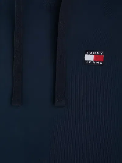 Tommy Jeans Ribbed Hoodie In Blue
