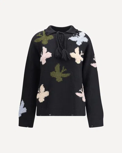 Baziszt Blue Alpaca Vicugna Pacos Sweatshirt In Blue