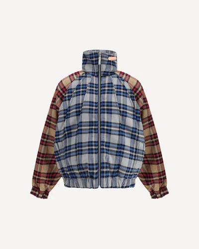 Pdf Channel Federico Patchwork Check Jacket In Blue
