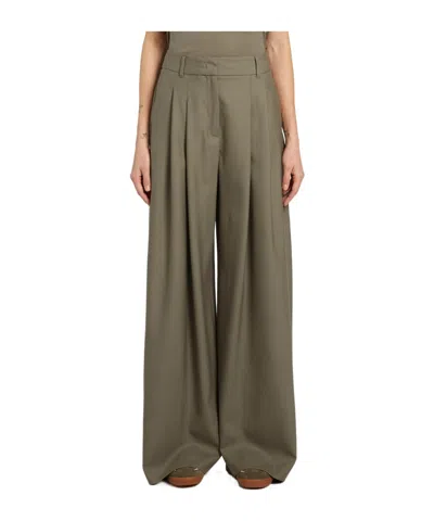 Marella Wide-leg Casual Pants In Green