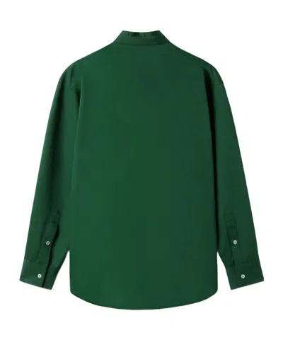 La Doublej Oversized Cotton Linen Shirt In Green