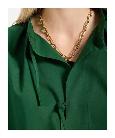 La Doublej Oversized Cotton Linen Shirt In Green