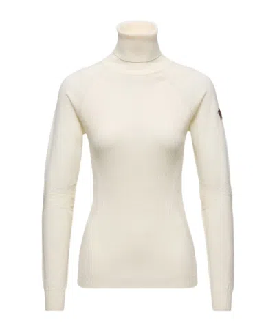 Moncler Wool Blend Turtleneck Sweater In White