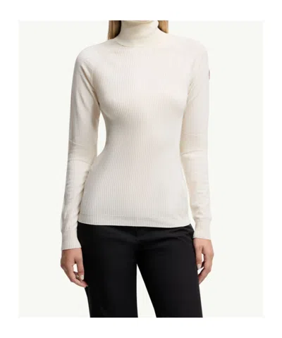 Moncler Wool Blend Turtleneck Sweater In White