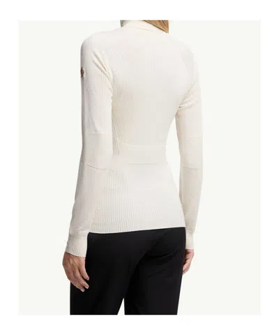 Moncler Wool Blend Turtleneck Sweater In White