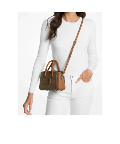 Michael Kors Michael  Laila Extra-small Signature Logo Crossbody Bag In Brown