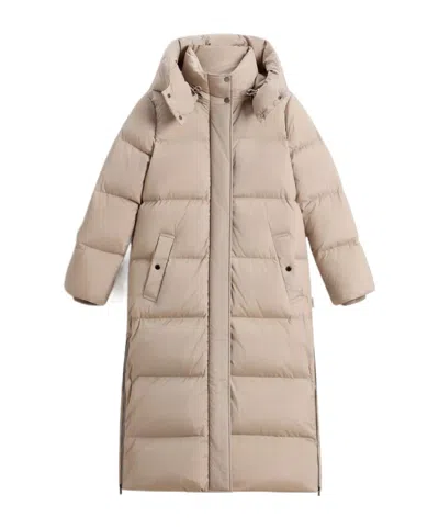 Woolrich Kelly Long Padded Coat In Neutral