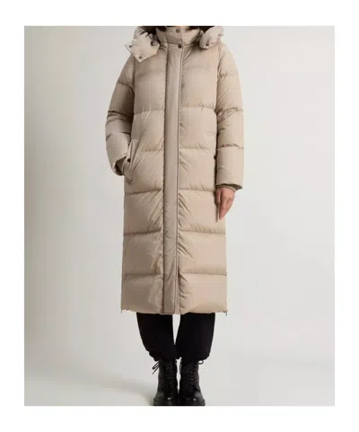 Woolrich Kelly Long Padded Coat In Neutral
